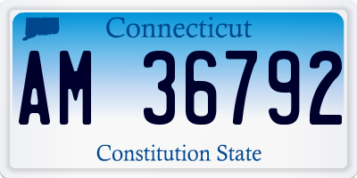 CT license plate AM36792