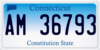 CT license plate AM36793