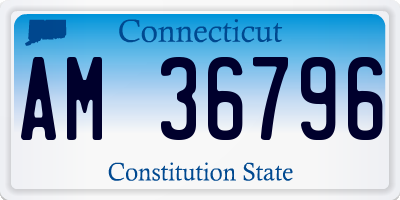 CT license plate AM36796