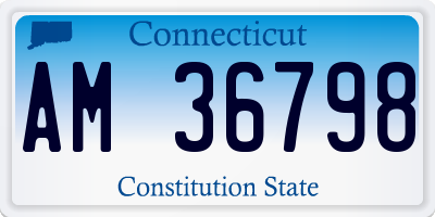 CT license plate AM36798
