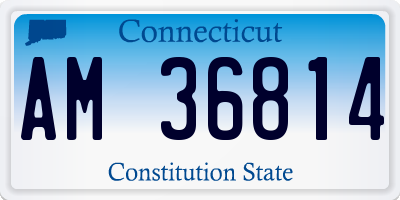 CT license plate AM36814