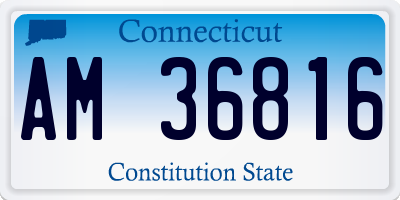 CT license plate AM36816