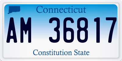 CT license plate AM36817