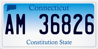 CT license plate AM36826