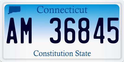 CT license plate AM36845