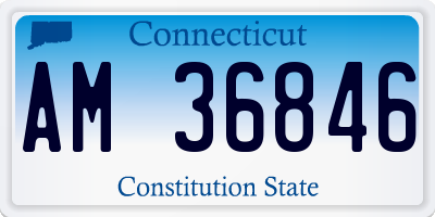 CT license plate AM36846