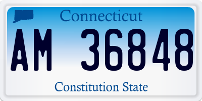 CT license plate AM36848