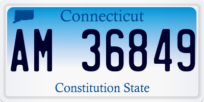 CT license plate AM36849