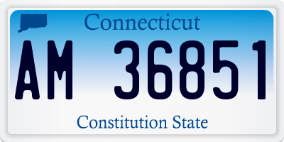 CT license plate AM36851