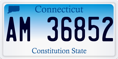 CT license plate AM36852