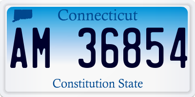 CT license plate AM36854