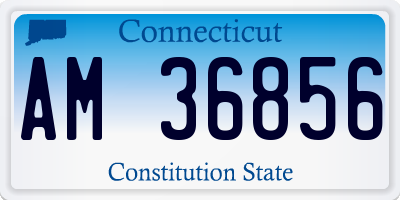 CT license plate AM36856