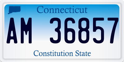 CT license plate AM36857