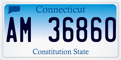 CT license plate AM36860