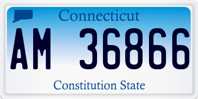 CT license plate AM36866