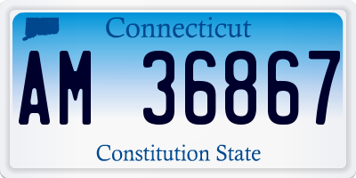CT license plate AM36867