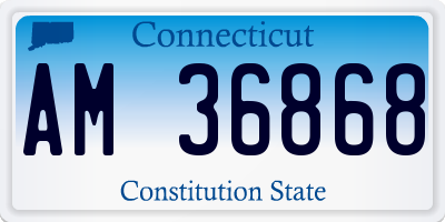 CT license plate AM36868