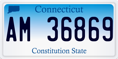 CT license plate AM36869