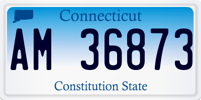 CT license plate AM36873