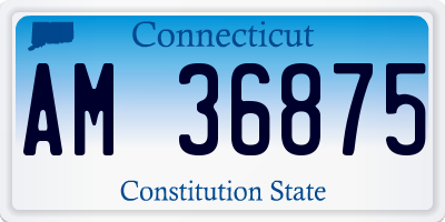 CT license plate AM36875