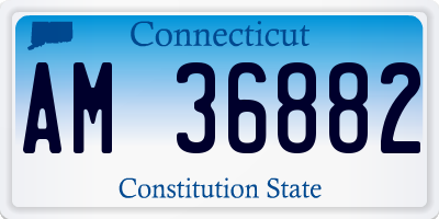 CT license plate AM36882
