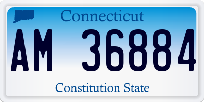 CT license plate AM36884