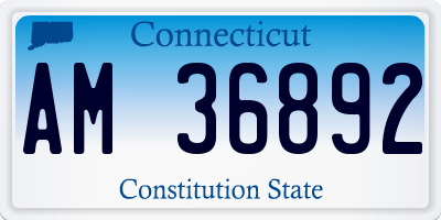 CT license plate AM36892