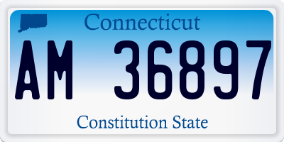 CT license plate AM36897