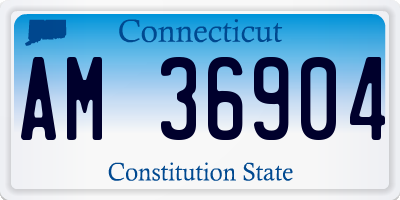 CT license plate AM36904
