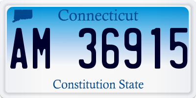 CT license plate AM36915
