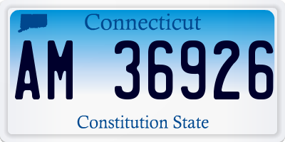CT license plate AM36926