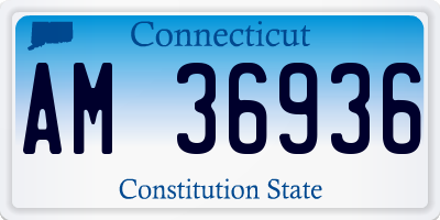 CT license plate AM36936