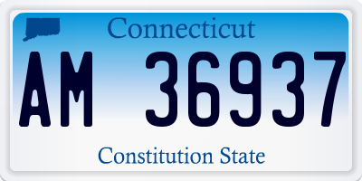 CT license plate AM36937