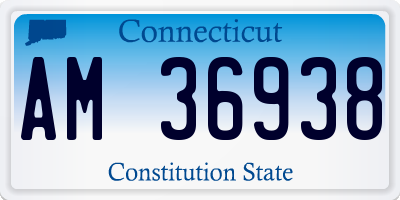 CT license plate AM36938