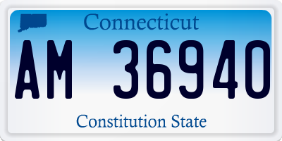CT license plate AM36940