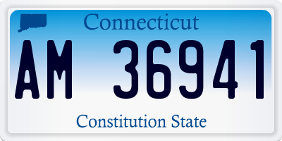 CT license plate AM36941