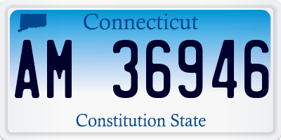 CT license plate AM36946