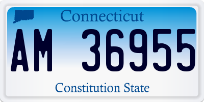 CT license plate AM36955