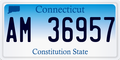 CT license plate AM36957