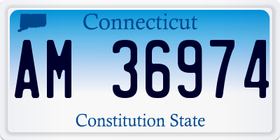 CT license plate AM36974