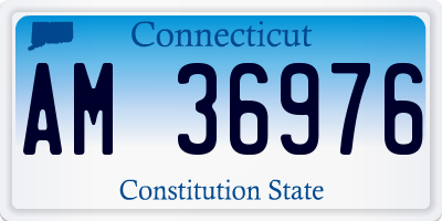 CT license plate AM36976