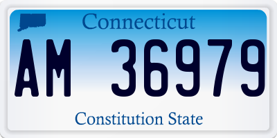CT license plate AM36979