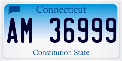 CT license plate AM36999