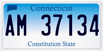 CT license plate AM37134