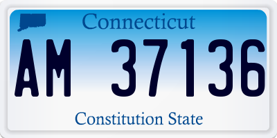 CT license plate AM37136