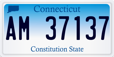 CT license plate AM37137