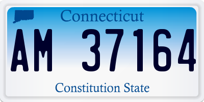 CT license plate AM37164