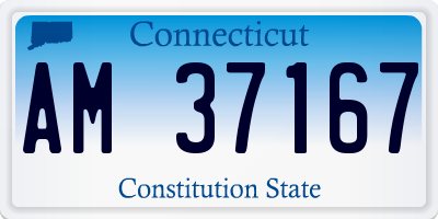 CT license plate AM37167