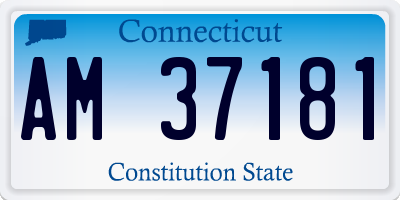 CT license plate AM37181