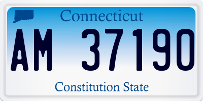 CT license plate AM37190